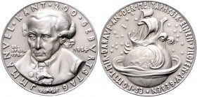 Medaillen von Karl Goetz Silbermedaille 1924 mattiert auf den 200. Geburtstag von Immanuel Kant, i.Rd: BAYER. HAUPTMÜNZAMT. FEINSILBER Kien. 316. Slg....