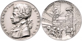 Medaillen von Karl Goetz Silbermedaille 1925 mattiert auf das Mozartfest, i.Rd: BAYER. HAUPTMÜNZAMT· FEINSILBER Kien. 323. Slg. Bö. 5810. Niggl 1369. ...