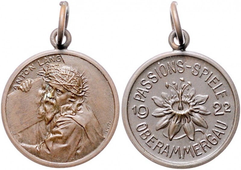 Medaillen von Karl Goetz Bronzemedaille 1922 auf die Passionsspiele in Oberammer...