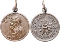 Medaillen von Karl Goetz Bronzemedaille 1922 auf die Passionsspiele in Oberammergau. Anton Lang als Jesus Christus mit Kreuz / Edelweiß Kien. 332. Slg...