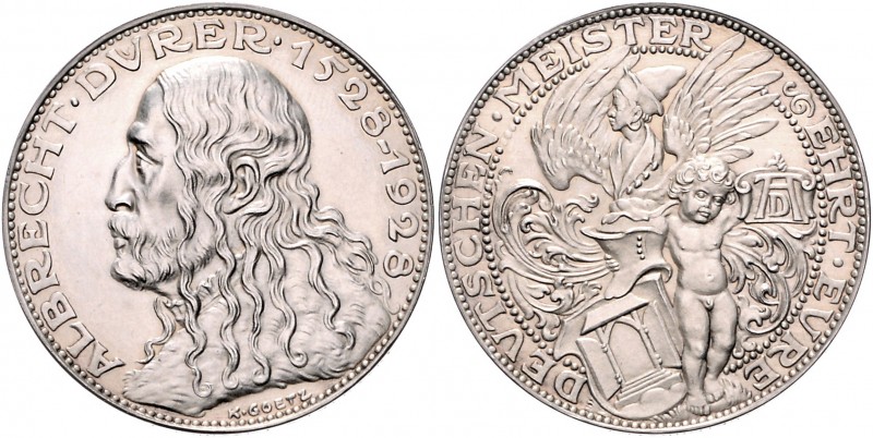 Medaillen von Karl Goetz Silbermedaille 1928 auf den 400. Todestag von Albrecht ...