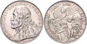 Medaillen von Karl Goetz Silbermedaille 1928 auf den 400. Todestag von Albrecht Dürer, i.Rd: BAYER. HAUPTMÜNZAMT . SILBER 900f Kien. 388. Slg. Bö. 601...