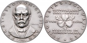 Medaillen von Karl Goetz Silbermedaille 1928 mattiert auf den 30. Todestag von Fürst Otto v. Bismarck, i.Rd: BAYER. HAUPTMÜNZAMT FEINSILBER Kien. 410....