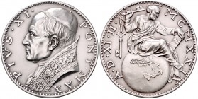Medaillen von Karl Goetz Silbermedaille 1929 mattiert auf Papst Pius XI. und den Abschluss des Lateranvertrages zwischen Vatikan und Italien, i.Rd: BA...