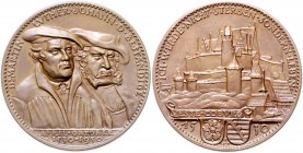 Medaillen von Karl Goetz Bronzemedaille 1930 auf das 400-jährige Gedenken an den Aufenthalt Luthers in der Burg Coburg unter dem Schutz von Johann dem...