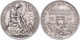 Medaillen von Karl Goetz Silbermedaille 1930 mattiert auf die Wartburger Maientage und den 700. Todestag von Walther von der Vogelweide, i.Rd: BAYER. ...