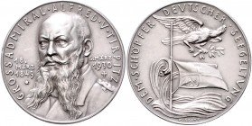 Medaillen von Karl Goetz Silbermedaille 1933 mattiert auf den Tod von Admiral von Tirpitz, i.Rd: BAYER.HAUPTMÜNZAMT FEINSILBER Kien. 444. Kai. 6178. ...