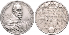 Medaillen von Karl Goetz Silbermedaille 1932 mattiert auf den 300. Todestag von Gustav II. Adolf, i.Rd: BAYER. HAUPTMÜNZAMT FEINSILBER Kien. 473. Slg....