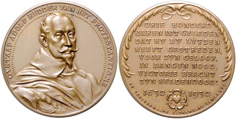 Medaillen von Karl Goetz Bronzemedaille 1932 auf den 300. Todestag von Gustav II...