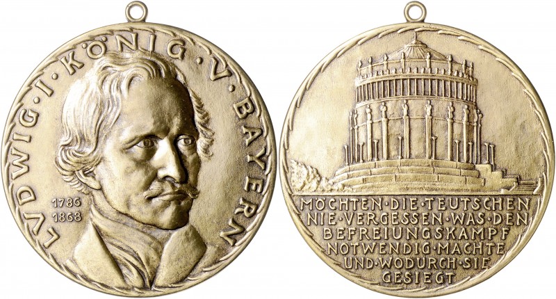 Medaillen von Karl Goetz Messingmedaille o.J. auf Ludwig I., König von Bayern un...