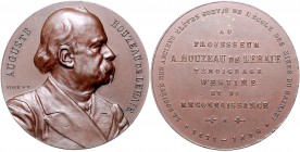 - Bergbau - Belgien Bronzemedaille 1896 (v. Fisch) auf Auguste Houzeau de Lehaie, Professor der Bergbauschule in Hainaut Müs. -. 
51,7mm 63,3g vz+
