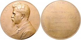 - Bergbau - Belgien Bronzemedaille 1912 (v. Devreese) auf das 25-jährige Dienstjubiläum von Henri van Laer, 1887-1912 Professor der Bergbauschule in M...