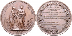 - Bergbau - Frankreich Bronzemedaille o.J. (v. Duvivier) auf Léonce und Élie de Beaumont 1798-1874, Geologen und Ersteller der ersten geologischen Kar...