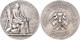 - Bergbau - Frankreich Silbermedaille 1923 (v. Dupuis) auf das 150-jährige Jubiläum der Bergbaugesellschaft in Aniche, i.Rd: Punzen u. ARGENT Müs. vgl...