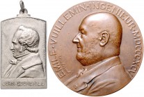 - Bergbau - Frankreich Lot o.J. von 2 Stücken: Bronzemedaille 1895 (v. Dupuis) auf das 50-jährige Dienstjubiläum von Emile Vuillemin (50,2mm 57,7g) un...