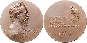 - Bergbau - Österreich Bronzemedaille 1901 (v. P.M.) auf das 40-jährige Dienstjubiläum von Gustav Tschermak Edler von Seysenegg, gewidmet von seinen S...