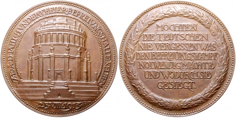 - Befreiungskriege 1813-1815 Bronzemedaille 1913 (v. Dasio) auf das 100-jährige ...