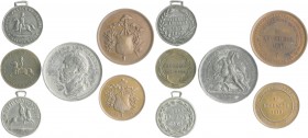 - Befreiungskriege 1813-1815 Lot o.J. von 6 niederländischen Medaillen mit Bezug auf Waterloo, verschiedene Metalle 
 ss bis vz-st