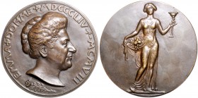 - Judaica Bronzemedaille 1908 (v. A.K. = August Kraus) auf Emma Dohme (1854-1918) 
selten 95,5mm 254,3g vz
