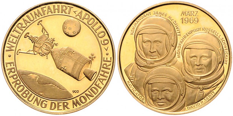 - Luftfahrt Goldmedaille 1969 Apollo 9, erste Erprobung des bemannten Mondlandeg...