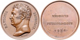 - Medicina in nummis Bronzemedaille 1814 (v. Michaut) auf François-Joseph-Victor Broussais 1772-1838, frz. Mediziner Brett. 167. 
40,6mm 38,6g vz+