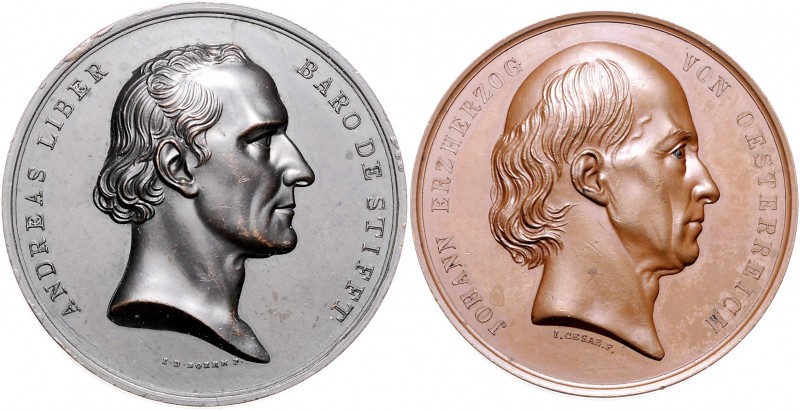 - Medicina in nummis Lot o.J. von 2 Stücken: Bronzemedaille 1843 (v. Cesar) auf ...