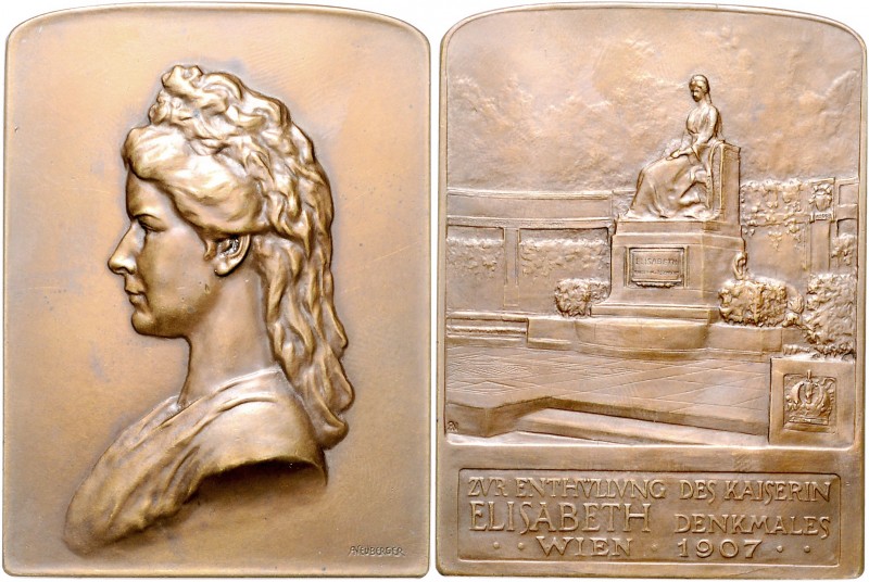 - Personen - Frauen der Geschichte Bronze-Plakette 1907 (v. Neuberger) auf die E...