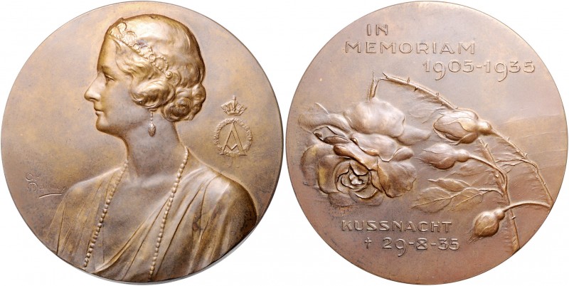 - Personen - Frauen der Geschichte Bronzemedaille 1935 (v. Mauquoy) auf den Tod ...