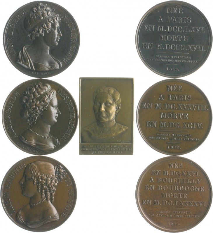 - Personen - Frauen der Geschichte Lot o.J. von 4 Bronzemedaillen: 1816 (v. Gayr...