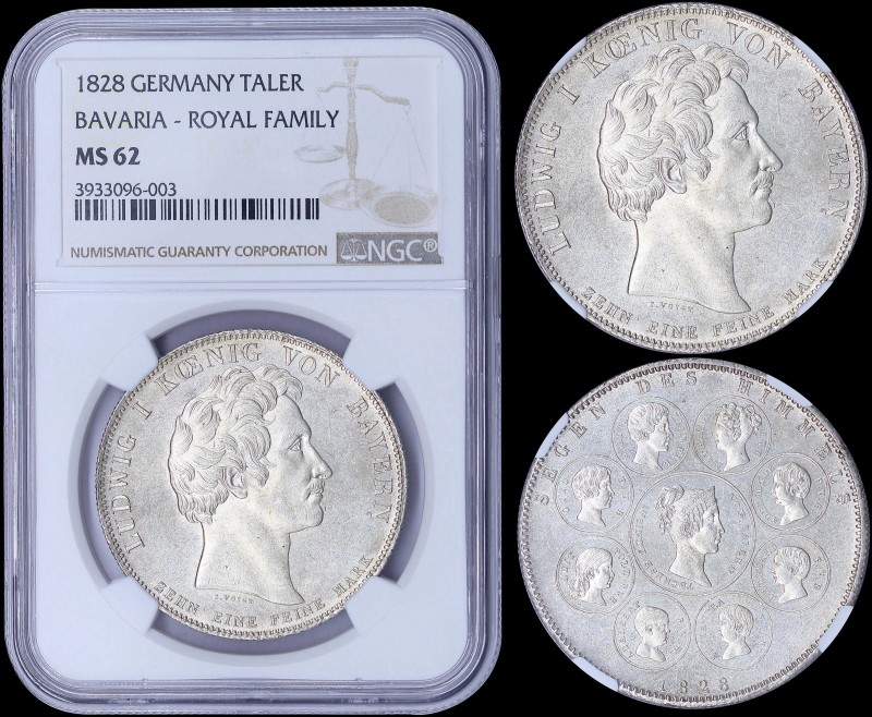 GREECE: GERMAN STATES / BAVARIA: 1 Thaler (1828) in silver (0,833) commemorating...