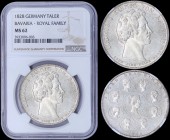 GREECE: GERMAN STATES / BAVARIA: 1 Thaler (1828) in silver (0,833) commemorating the Blessings of Heaven on Royal Family with portraits of Royals with...