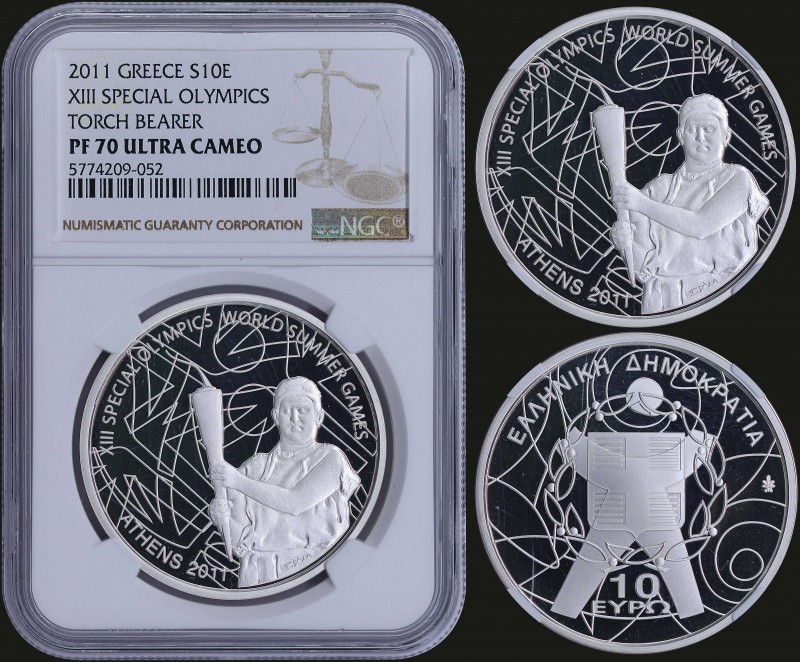 GREECE: 10 Euro (2011) in silver (0,925) commemorating the XIII Special Olympics...