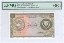 GREECE: 1 Pound (1.5.1978) in brown on multicolor unpt with Coat of Arms at right and map at lower right. S/N: "L/94 003846". WMK: Eagles head. Printe...