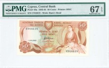 GREECE: 50 Cents (1.10.1983) in light brown on green and multicolor unpt with woman seated at right and Arms at top left center. S/N: "C916618". WMK: ...
