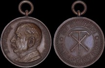 GREECE: Bronze medal (1896 dated) commemorating the death of Trikoupis. Engraved by Allan Wyon. Obv: Charilaos Trikoupis. Rev: Inscription "ΕΝ ΚΑΝΝΑΙΣ...