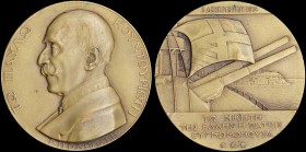 GREECE: Bronze medal commemorating the naval battle of Elli (1912). Obv: Admiral Pavlos Kountouriotis with the inscription "ΤΩ ΠΑΥΛΩ ΚΟΥΝΤΟΥΡΙΩΤΗ". Re...