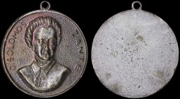 GREECE: Bronze medal commemorating D Solomos. Obv: Bust of D Solomos. The reverse is blank. Diameter: 29mm. Weight: 11,3gr. Very Fine.
