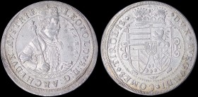 AUSTRIA: 1 Thaler (16z6) in silver with Leopolds crossed half figure in armor facing right. Crowned Arms with decorations on sides on reverse. Mint: H...