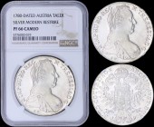 AUSTRIAN STATES / BURGAU: Modern restrike of 1 Thaler (dated 1780 SF X) in silver with bust of Maria Theresa facing right. Crowned imperial double-hea...