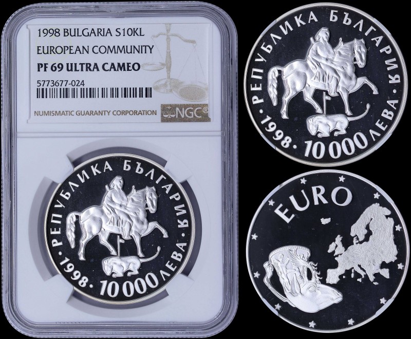 BULGARIA: 10000 Leva (1998) in silver (0,925) commemorating the United Europe wi...