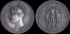 FRANCE: Silver medal commemorating Princess Pauline Borghese, sister of Napoleon Bonaparte. Obv: Portrait of Pauline Borghese. Rev: The three graces. ...