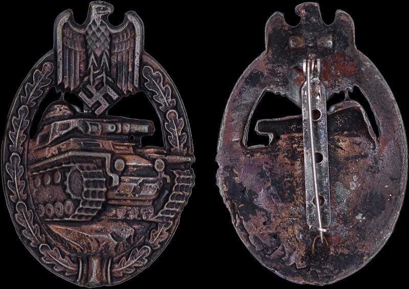 GERMANY: Panzer badge (bronze). It was instituted 20 December 1939 and was desig...