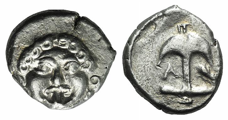 Thrace, Apollonia Pontika, late 5th-4th centuries BC. AR Drachm (14mm, 2.90g, 9h...