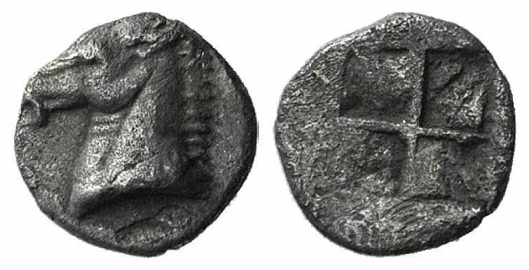 Asia Minor, Uncertain, 5th century BC. AR Tetartemorion (5mm, 0.18g). Horse’s he...