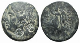Kings of Bithynia, Prusias I ( c. 230-182 BC). Æ (28mm, 11.04g, 12h). Laureate head of Apollo l.; two c/ms: head l. within circular incuse and lyre wi...