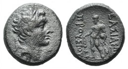 Kings of Bithynia, Prusias II (182-149 BC). Æ (16mm, 4.93g, 12h). Head of Prusias r., wearing a winged diadem. R/ Herakles standing l., holding club i...