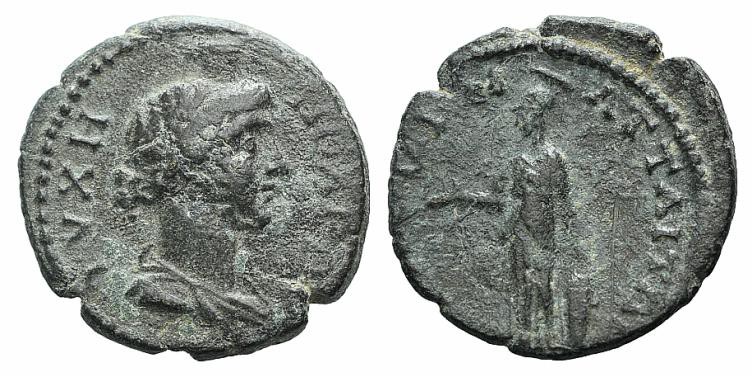 Mysia, Attaia, c. 2nd-3rd century AD. Æ (22mm, 4.64g, 6h). Draped bust of Tyche ...