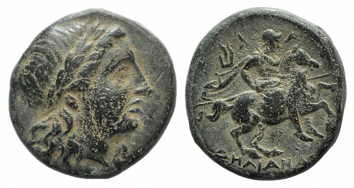 Ionia, Kolophon, c. 320-294 BC. Æ (18mm, 6.07g, 11h). Aelianas, magistrate. Laur...