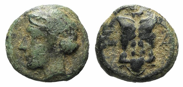Ionia, Magnesia ad Maeandrum, c. 400 BC. Æ (7mm, 0.50g, 11h). Laureate head of A...