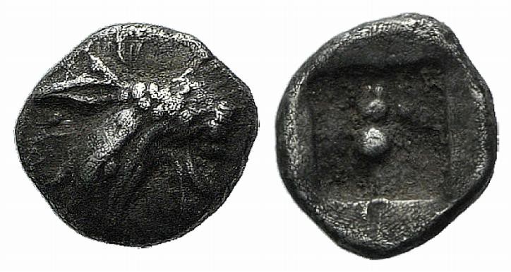 Ionia, Phokaia, c. 521-478 BC. AR Tetartemorion (5mm, 0.27g). Griffin’s head l. ...